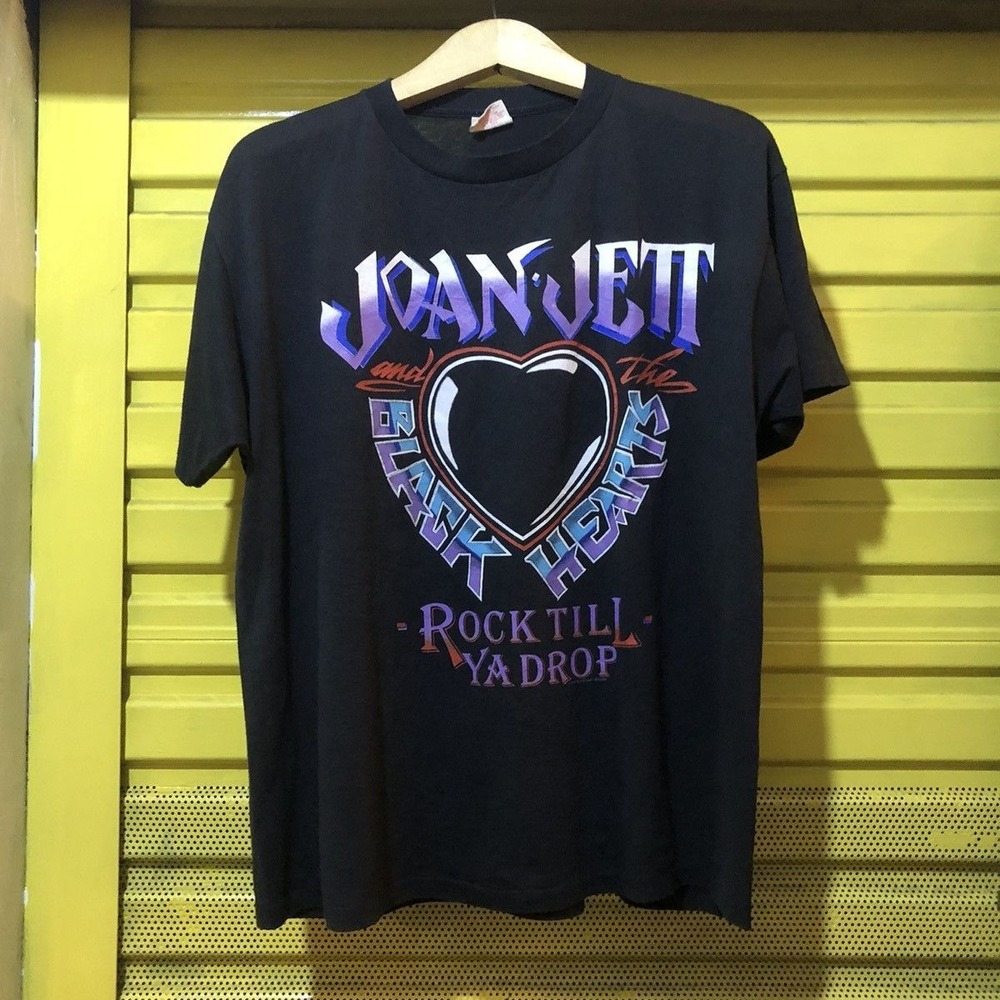 80s Joan Jett And The Black Hearts Band Tee Short Sleeve T Shirts